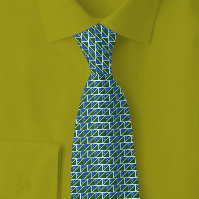 Gravata Solomon Islands Flag Brick Pattern (Criador carregado)