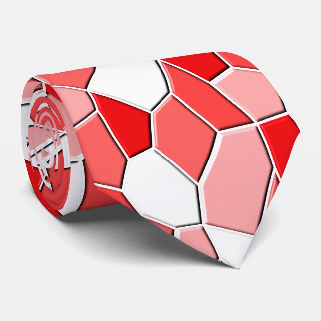 Gravata - Sombras do Mosaico Vermelho 3D (Rolled)