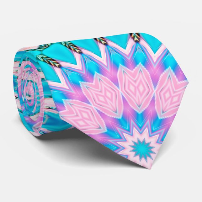 Gravata Sonhando Boho Aqua Rosa (Rolled)