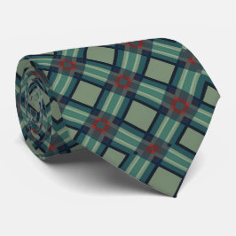 Gravata Sophisticated Sage Green and Navy Geometric Plaid 
