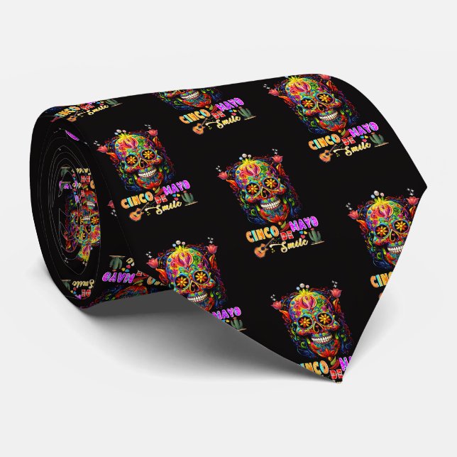 Gravata Sorriso de Cinco De Mayo (Rolled)