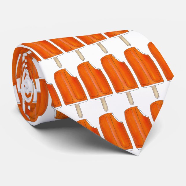 Gravata Sorvete de Creamsiclo de Creme Laranja (Rolled)