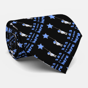 Gravata SOS Estou sozinho aqui astronauta espaço