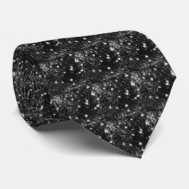 Gravata Spacey Gray Splatter On Black Repeat Pattern
