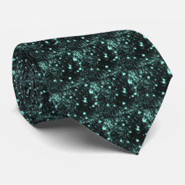 Gravata Spacey Turquoise Splatter On Black Repeat Pattern
