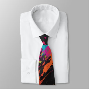 Gravata Splatter retrorreflector de cores neon