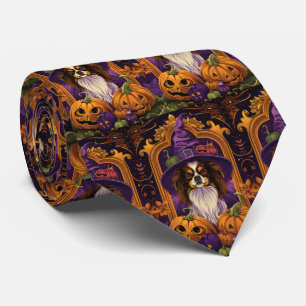 Gravata Spookan Tibetan Spaniel Cachorro Halloween Pumpkin