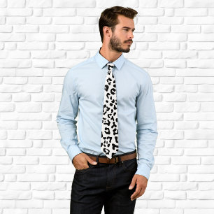 Gravata Spot-leopardo preto e branco