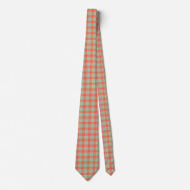 Gravata Spring Rain and Persimmon Plaid Neck Tie