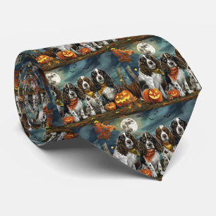 Gravata Springer Spaniel Halloween Assustador