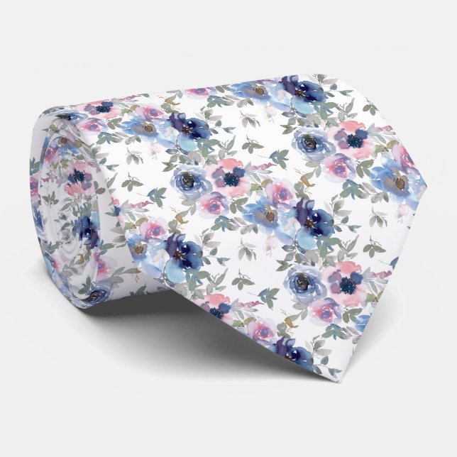 Gravata Spun Sugar & Skydiver Blue Weding Neck Keepsak T (Rolled)