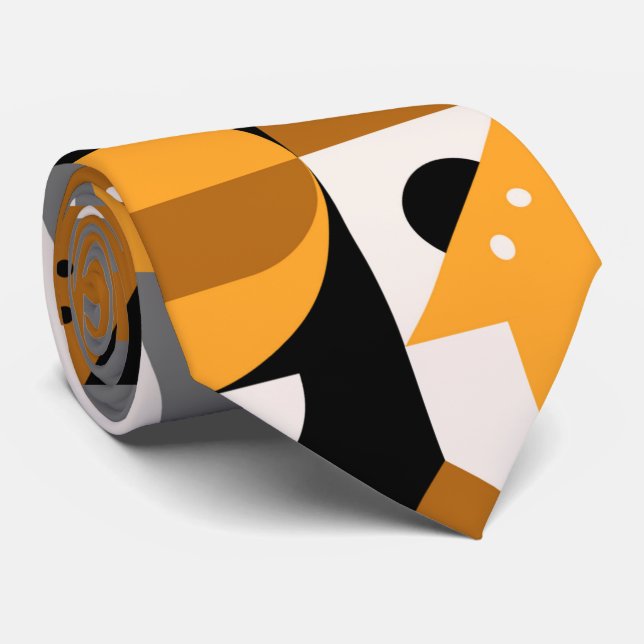 Gravata Squares Abstract Geometrical Pattern Neck Tie (Rolled)