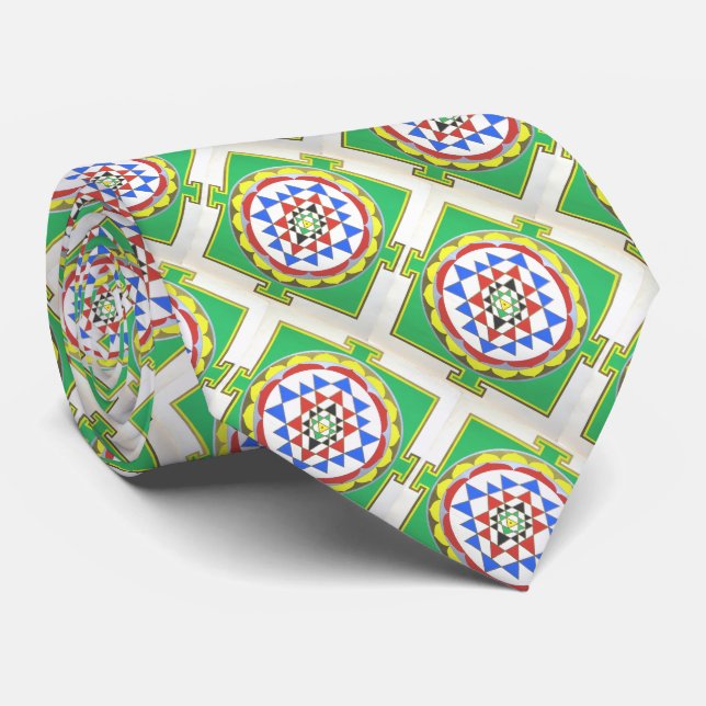 Gravata Sri Yantra - Cores Precisas (Rolled)