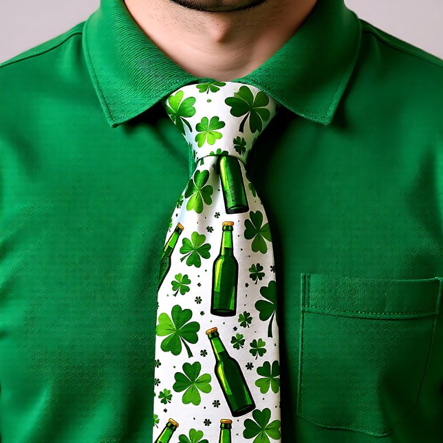 Gravata St. Patrick’s Day Pints & Petals Necktie (St. Patrick’s Day Pints & Petals Necktie)