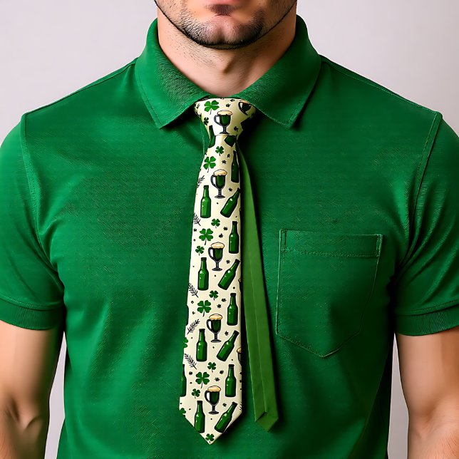 Gravata St. Patrick's Day Cheers & Clovers (St. Patrick’s Day Cheers & Clovers Necktie)