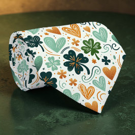 Gravata St. Patrick's Day Clover Custom Necktie