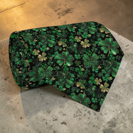 Gravata St. Patrick's Day Green Clover Custom Necktie