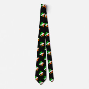 Gravata St Patricks Irish Flag Shamrock em estilo grunge