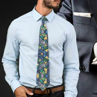 Gravata Stained glass and dove classic neck tie