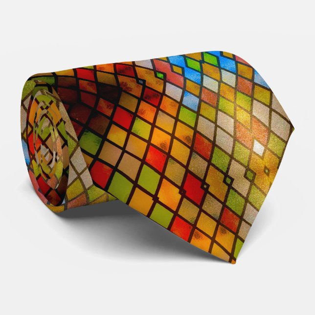 Gravata Stained Glass Pattern Church Tie (Rolled)