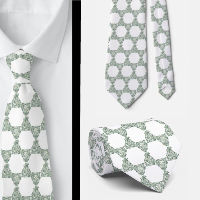 Gravata Star of David Eucalyptus Greenery Neck Tie (Criador carregado)