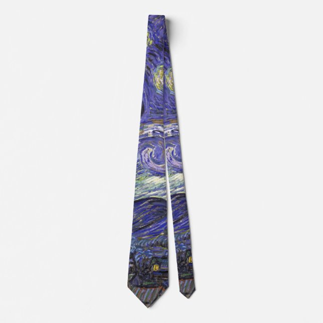 Gravata Starry Night por Van Gogh tie (Frente)