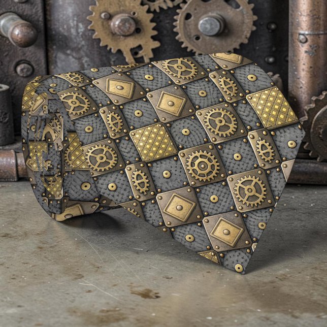 Gravata Steampunk de Engrenagens Personalizada (Criador carregado)