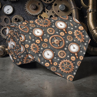 Gravata Steampunk Gears Custom Necktie Tie