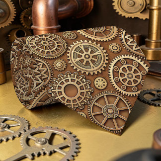 Gravata Steampunk Gears Custom Necktie Tie