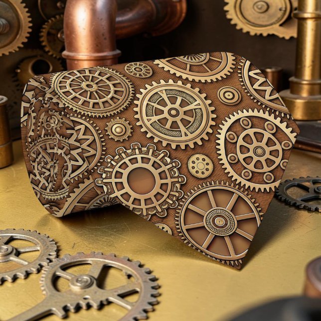 Gravata Steampunk Gears Custom Necktie Tie (Criador carregado)