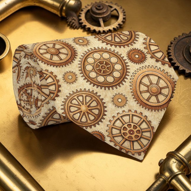 Gravata Steampunk Gears Custom Necktie Tie (Criador carregado)