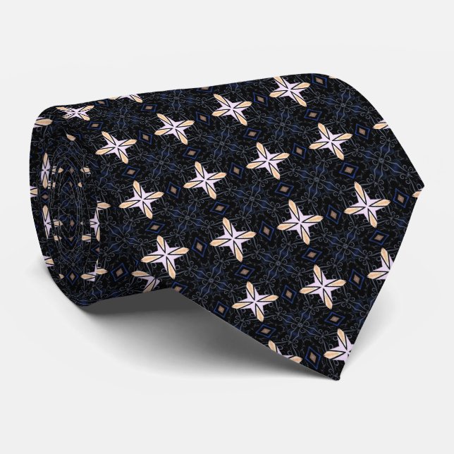 Gravata Stellar Stars Black Neck Tie (Rolled)