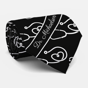 Gravata Stethoscope Padrão Médico Nome Médico Médico Médic