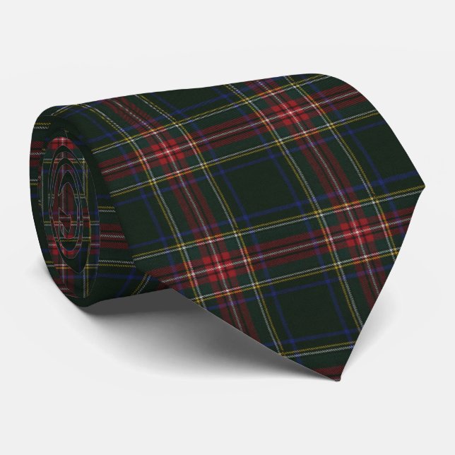 Gravata Stewart Black Modern Original Scottish Tartan (Rolled)