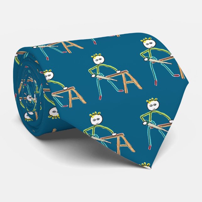 Gravata Stickman de Carpintaria (Rolled)