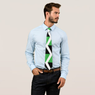 Gravata Stripe de Chevron Verde Preto
