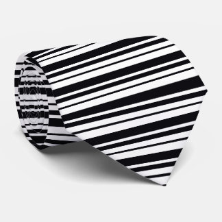 Gravata Stripe Preta E Branca