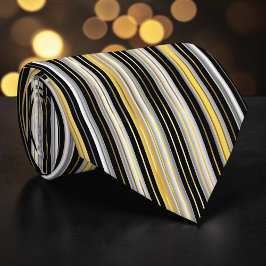 Gravata Striped Gold and Silver Necktie