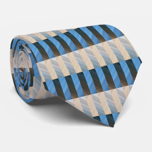 Gravata Stripes - Beige Dourado de Prata Azul