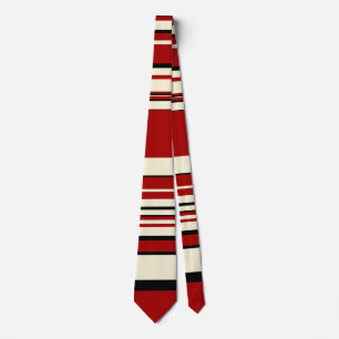 Gravata Stripes Complexas - Vermelho e Creme