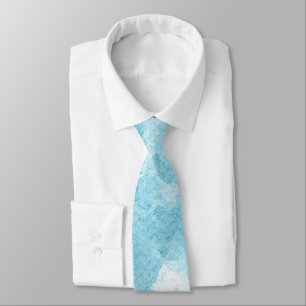Gravata Suave Azul Céu Água Tinta Lavada