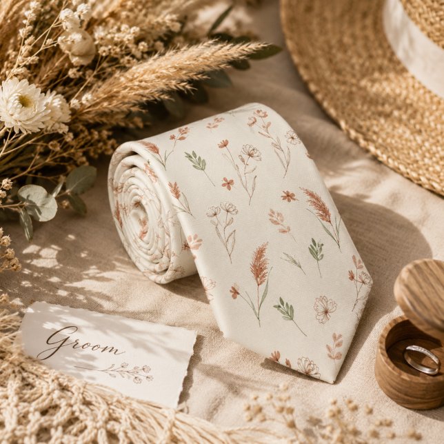 Gravata Suave Floral Botânico Boho (Criador carregado)
