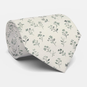 Gravata Suave Floral Botânico Elegante Minimalista