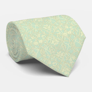 Gravata Suave Treliça Botânica em Azul Menta no Estilo Art