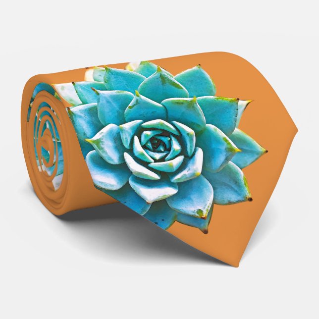 Gravata Sucultivos de Aquarela em Laranja (Rolled)