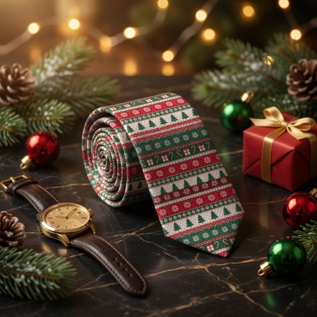 Gravata Suéter de Natal Feio Fair Isle (Criador carregado)