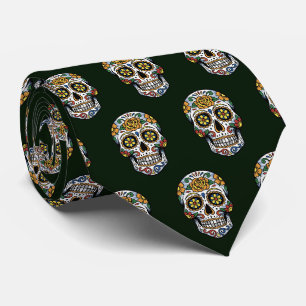 Gravata Sugar Skull Pop Art Dia de los Muertos