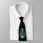 Gravata Sugar Skull Rua Patrick Day Lucky Shamrock<br><div class="desc">Sugar Skull Rua Patrick Day Lucky Shamrock</div>