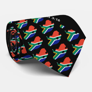 Gravata SUL DA ÁFRICA Personalizado João 3:16 Preto