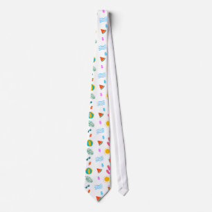 Gravata Summer Beach Pattern Neck Tie
